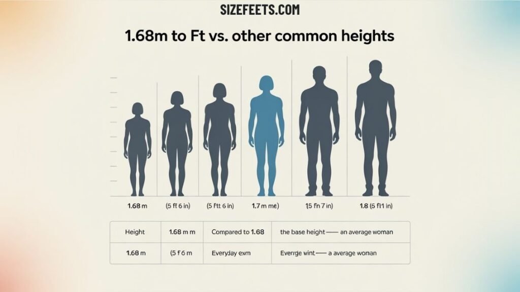 1.68m to ft vs. Other Common Heights