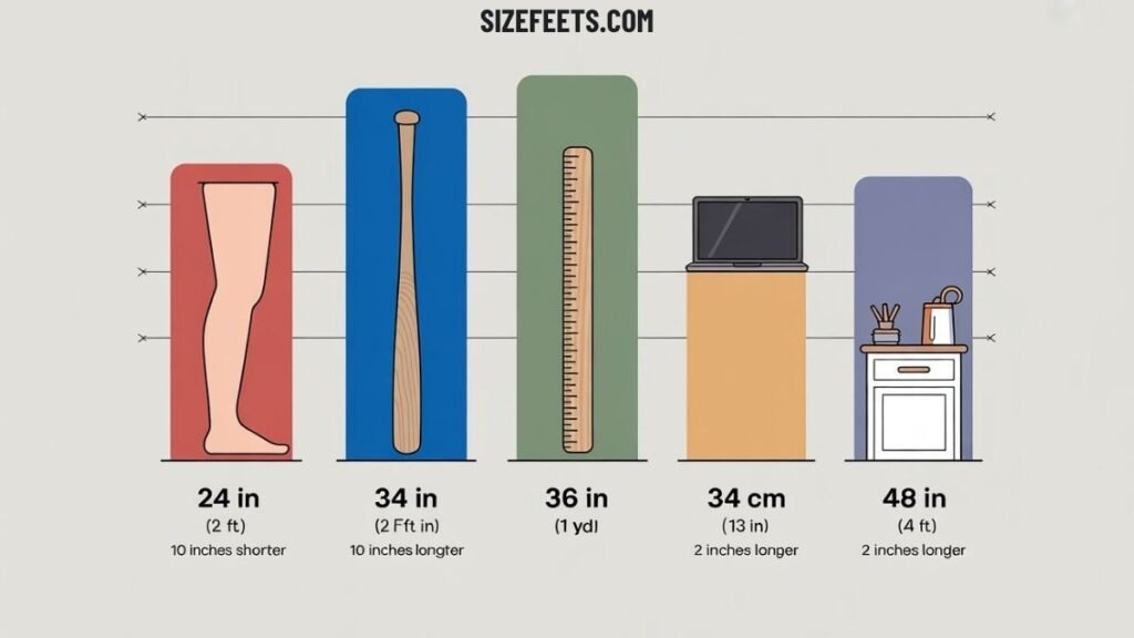 34 Inches vs. Other Common Lengths