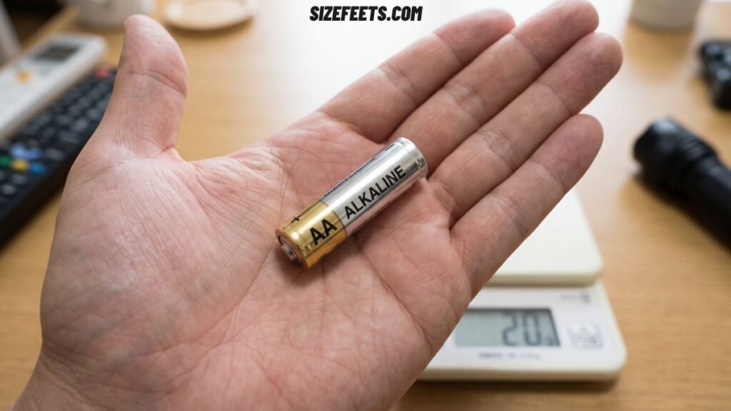 A single AA battery that weighs about 23 grams, close to how much is 20 grams