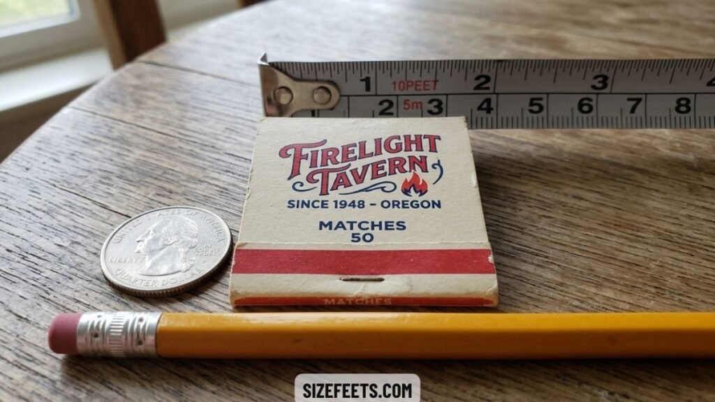 A matchbook compared to how long is 2 inches
