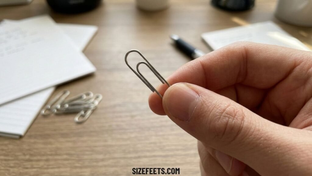 A paperclip showing 1 gram in grams visualized