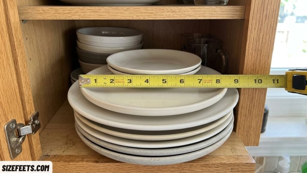 A standard plate about 9 inches wide showing how long 9 inches is
