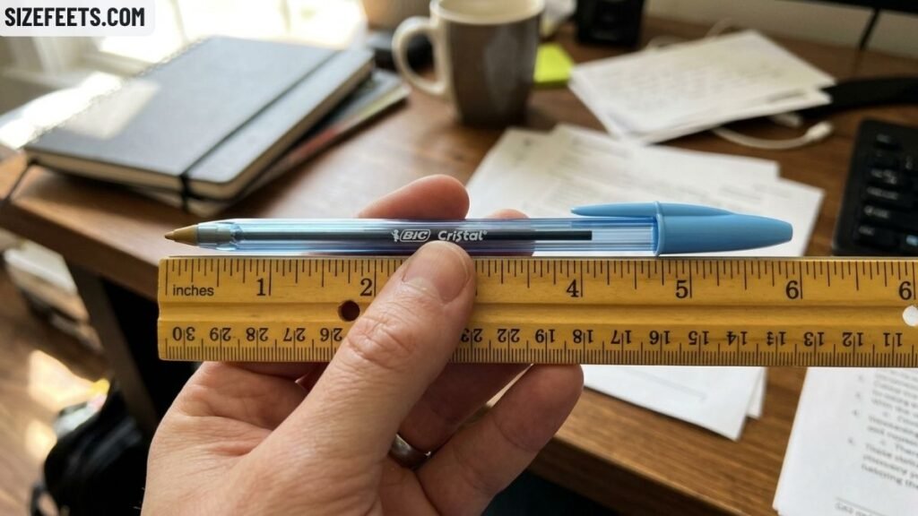 A standard pen compared to how big 6 inches is