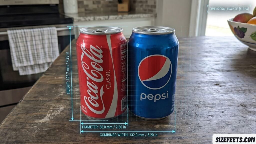 A standard soda can showing how tall is a 12 oz can at 4.8 inches