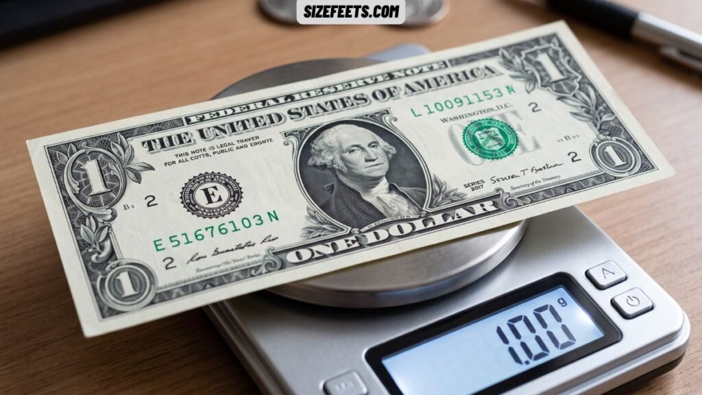 A US dollar bill that weighs about 1 gram as a pocket reference