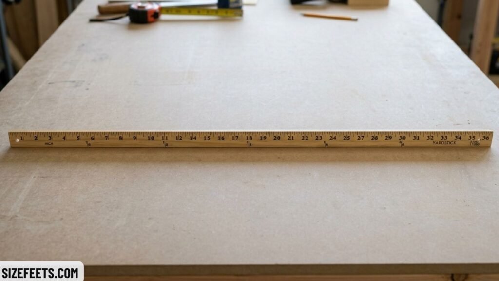 A yardstick showing exactly how long 36 inches is