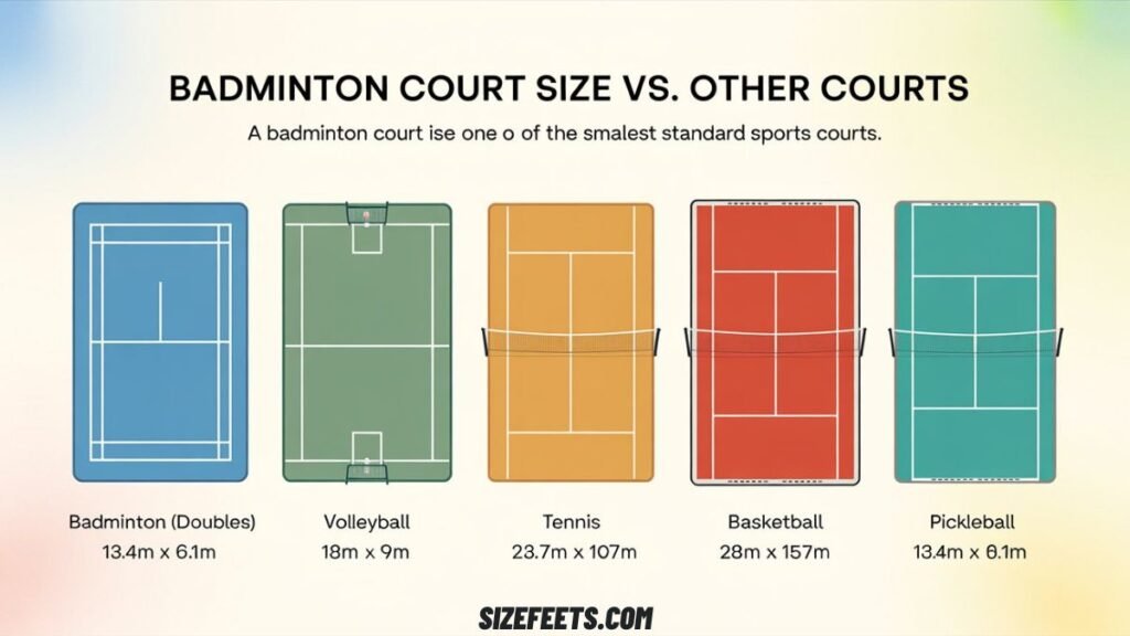 Badminton Court Size vs. Other Courts