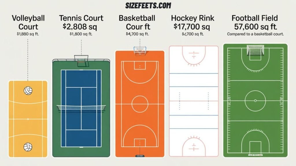 Basketball Court Size vs. Other Courts