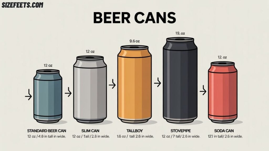 Beer Can Size vs. Other Common Drink Cans