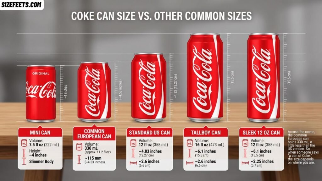 Coke Can Size vs. Other Common Sizes