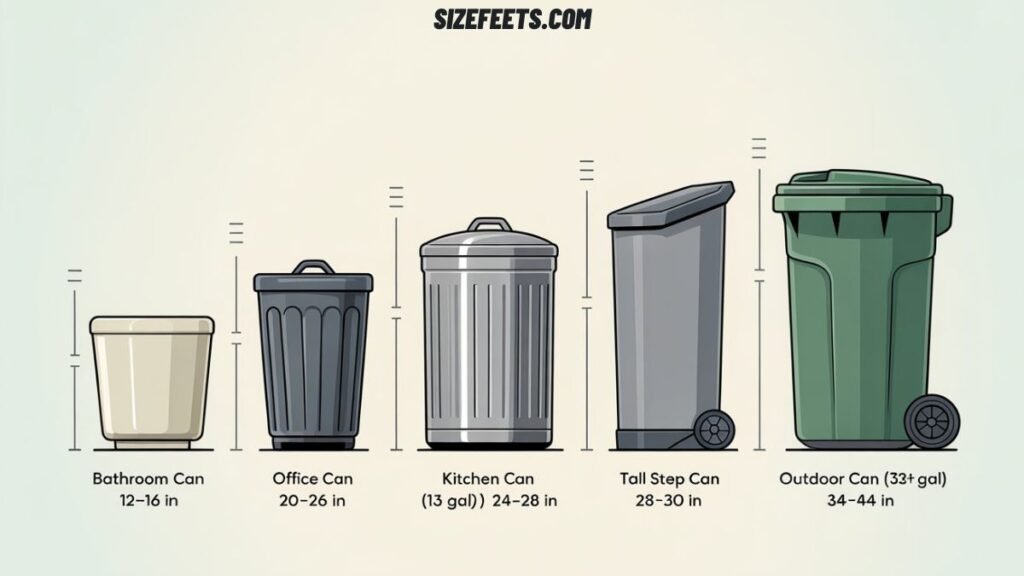 Kitchen Trash Can Height vs. Other Bins
