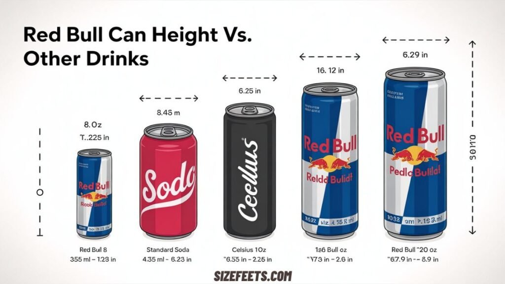 Red Bull Can Height vs. Other Drinks