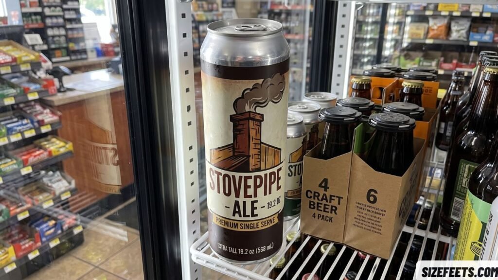 A 19.2 oz stovepipe beer can showing a tall, large beer can size