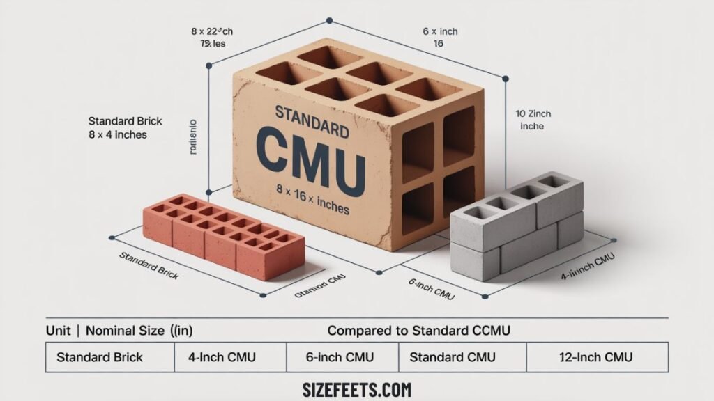 CMU Block Dimensions vs. Other Building Units