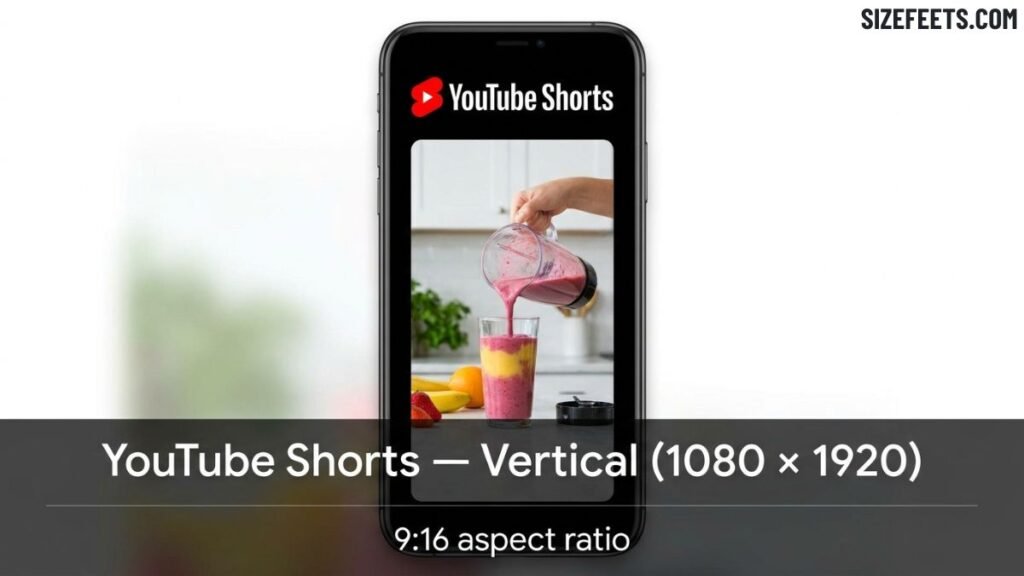 The YouTube Shorts vertical size in youtube video dimensions